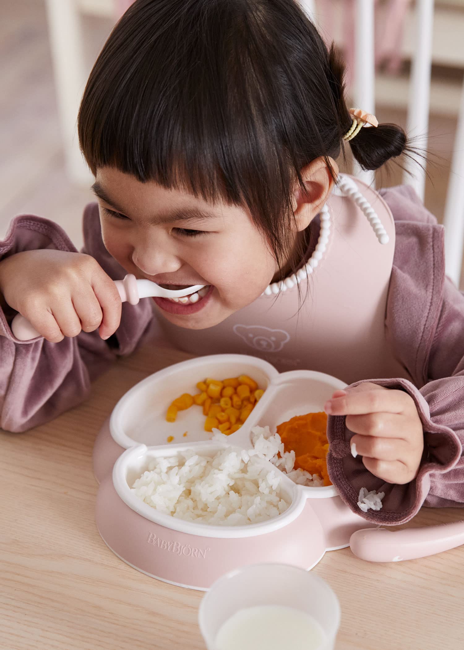 BabyBjörn Śliniak, 2 szt. Szary/Pastelowy róż
