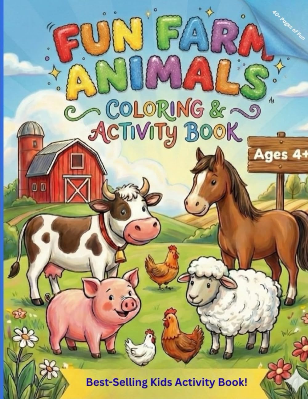 Fun Farm Animals Coloring and Activity Book 3