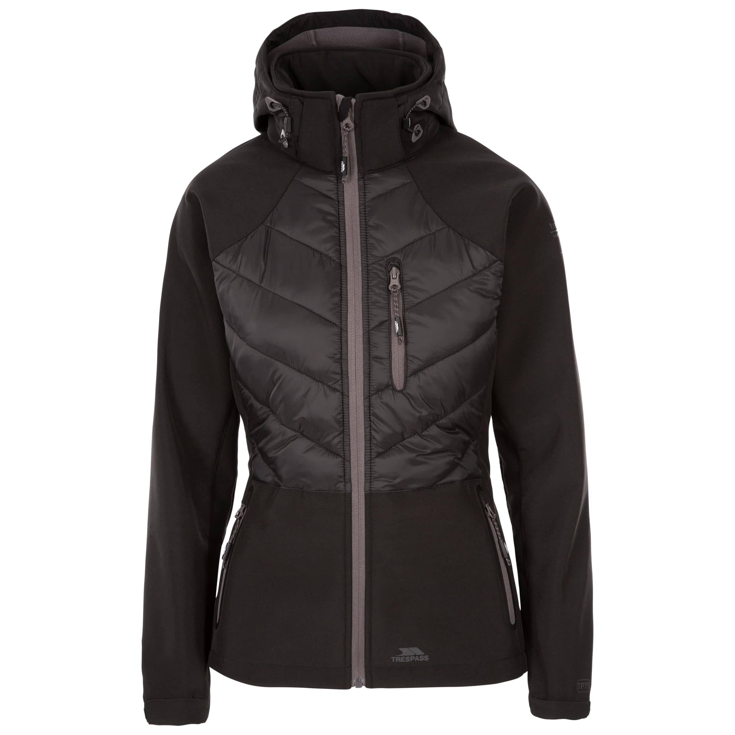 Trespass Womens Softshell Jacket Zip Off Hood with 3 Zips Elvira