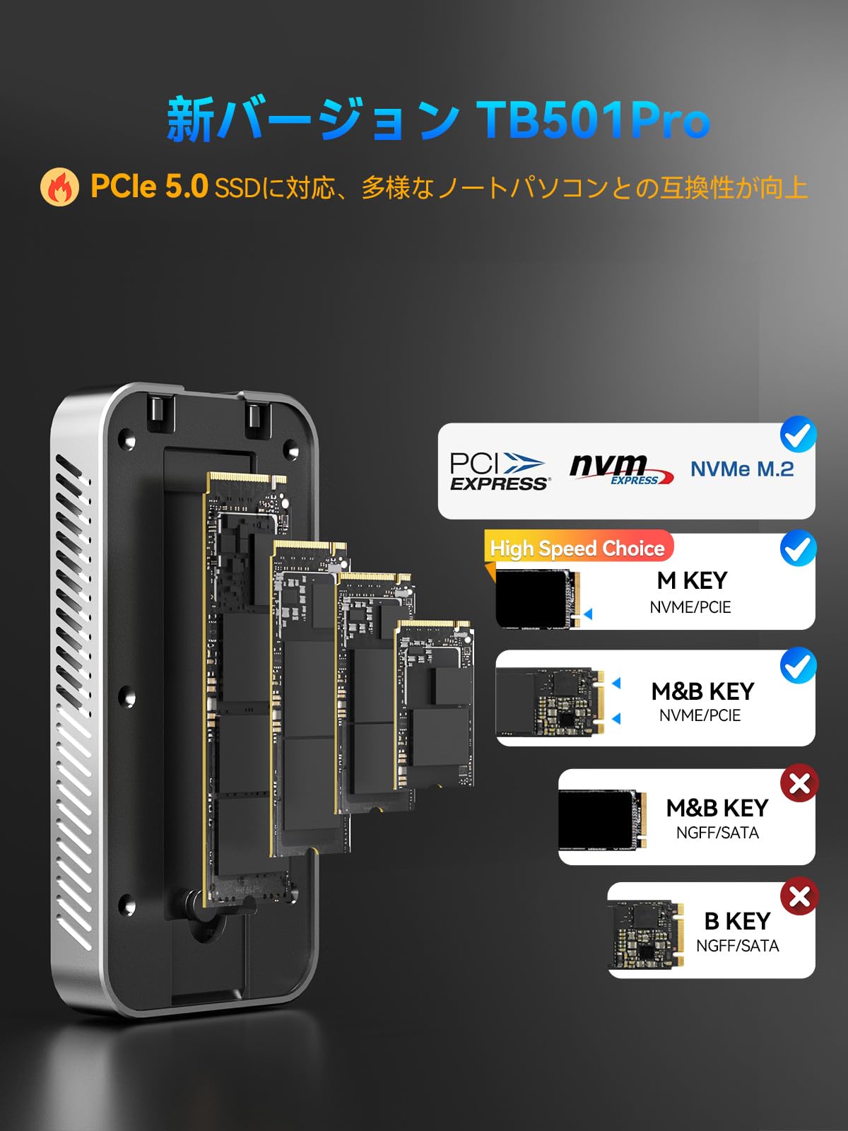 Amazon.co.jp: ACASIS 80Gbps M.2 NVMe SSD Enclosure with Cooling