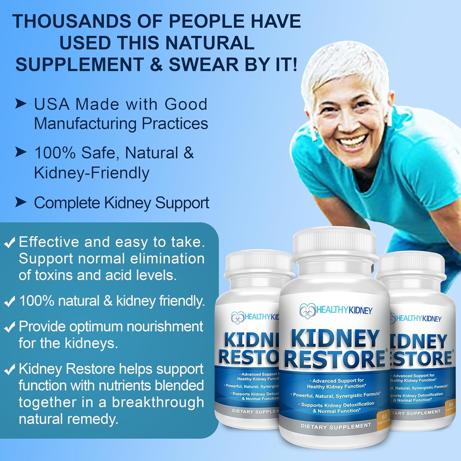 Kidney Restore: Kidney Health Supplement, Kidney Cleanse Detox & Repair Formula by Renal Expert w/Transplant, Fast Detox & Flush w/Renal Vitamins Support Normal Function 30 caps — Amazon image 3