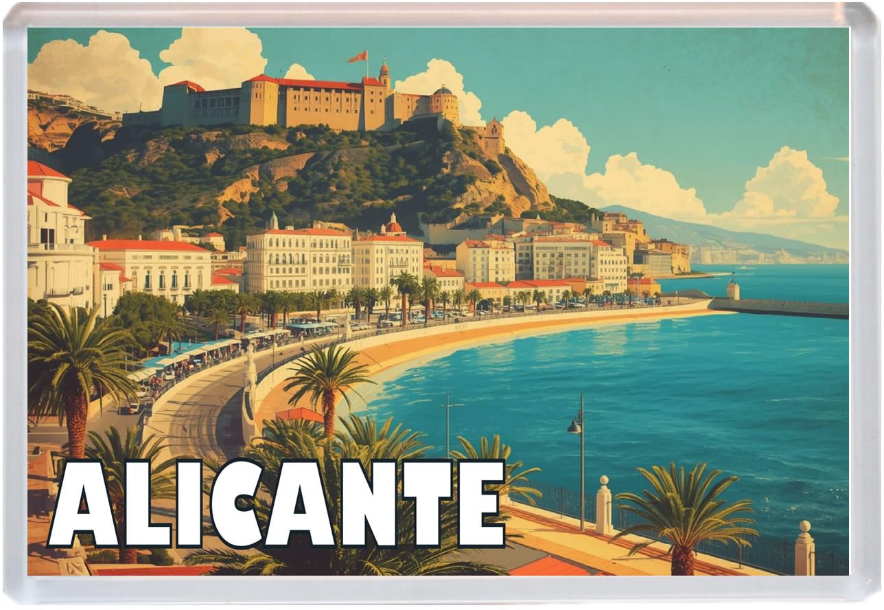 Baked Bean Store Multicolor Alicante - Spain - Jumbo Artistic Fridge Magnet 96 X 67Mm Bbsfhm1935