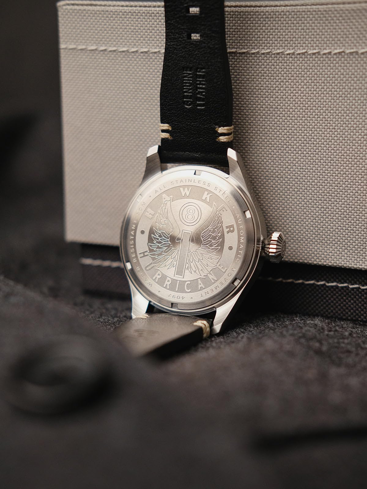 AVI-8 Hawker Hurricane Clowes Orologio da uomo 46 mm automatico Night Reaper edizione limitata con cinturino in pelle AV-4097