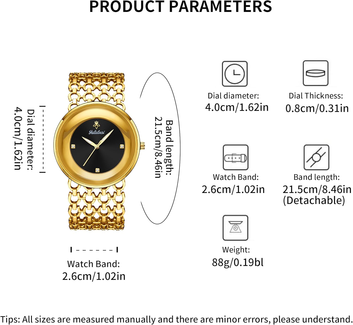 Gosasa Women's Luxury Quartz Watch with Stainless Steel Mesh Link Bracelet, Elegant Round Dial with Crystal Accents, Waterproof Ladies Dress Wristwatch,Fashion Gift for Women - Image 5