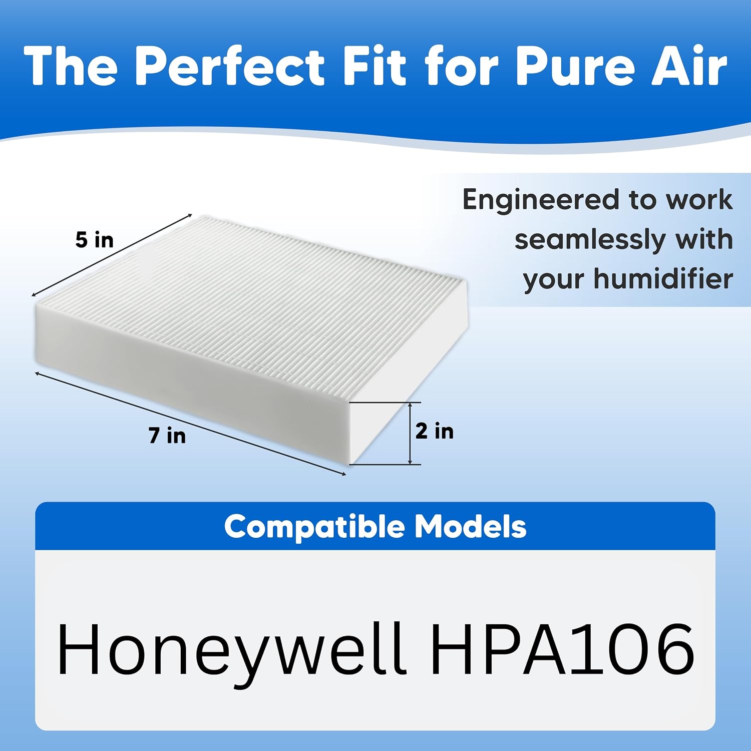 2-Pack HRF-R1 Filter R Kit for Honeywell HA106WHD HEPA Filter Replacement - Compatible with Honeywell HA106 Filters Set Air Purifier Model HA 106 WHD with Honeycomb Carbon Filters