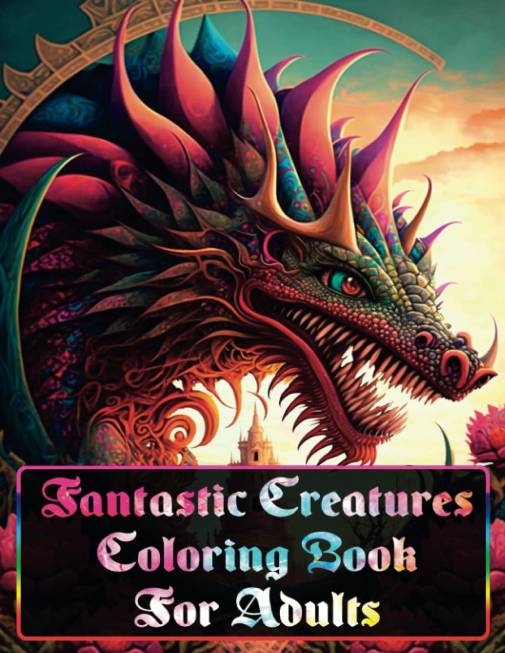 Fantastic Creatures Coloring Book for adults: Mindful Patterns Designs - Stress Relieving - with 50 Amazing Illustrations To Color with dragon , phoenix mermaid, unicorn, angels, Godzilla, Medusa ...