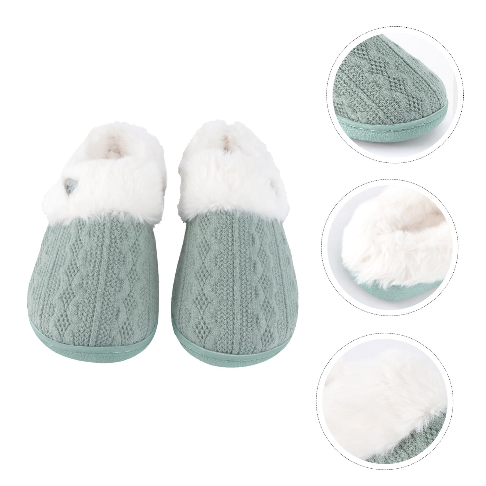 Healvian Slippées Moelleuses Pour Les Femmes Maison Pantoufles Femmes Chaud Pantoufles D'intérieur Pantoufles De Ménage Green Intérieur : Duvet Imitation Lapin