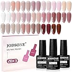 JODSONE 23PCS Gel Nail Polish Set 20 translucent Jelly Color Natural and Elegant Long Lasting Suitable for Home and Salon