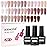 JODSONE 23PCS Gel Nail Polish Set 20 translucent Jelly Color Natural and Elegant Long Lasting Suitable for Home and Salon