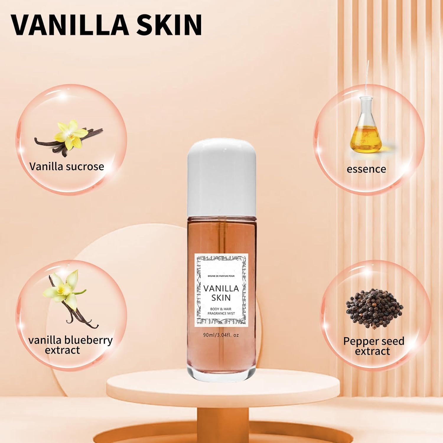 Vanilla Perfume, Hair Perfume Women, Skin Body Mist Body Oil, Natural Formula,Long-lasting fragrance For Women (Vanilla) - Image 3