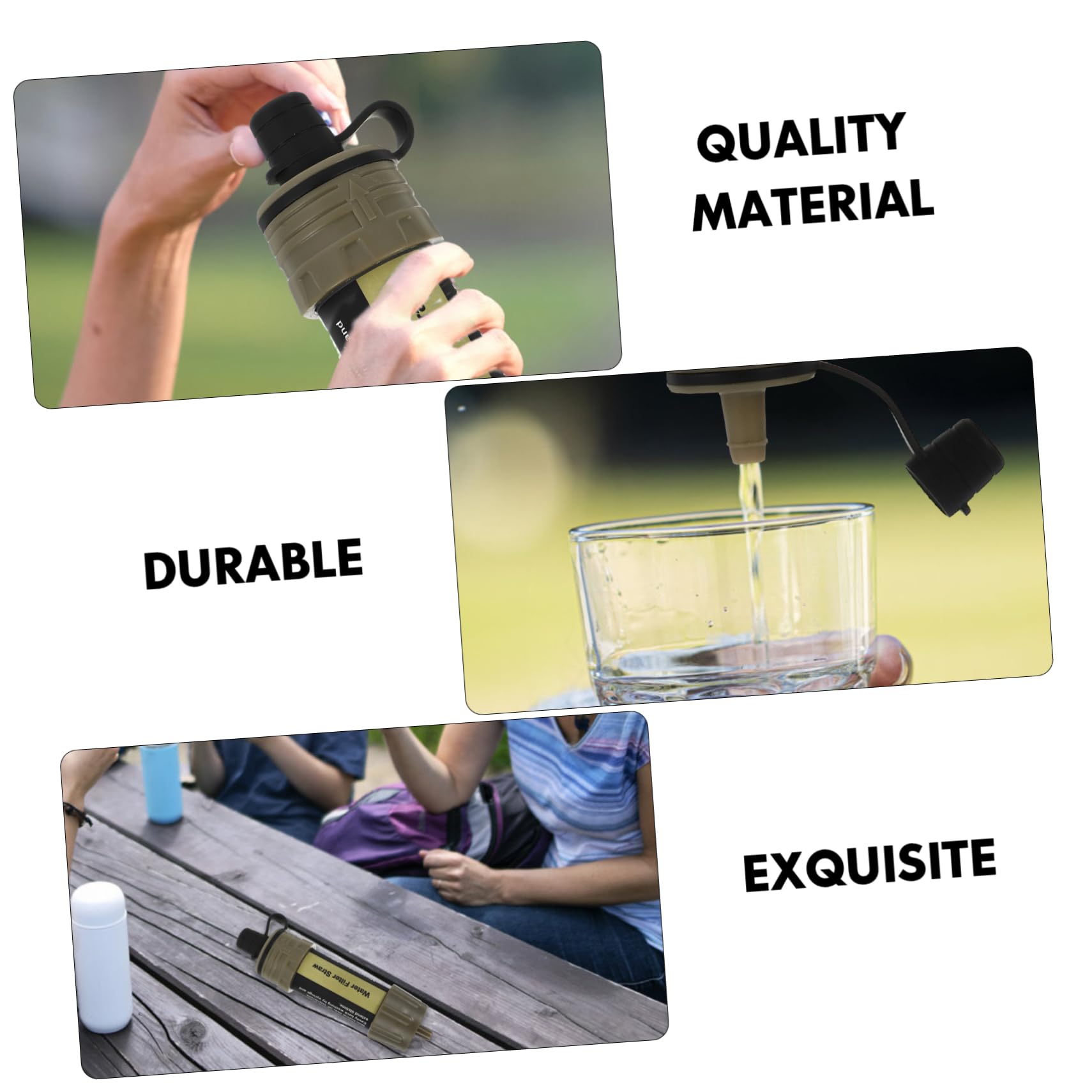 Sosoport 2stücke Mini Wasserfilter Tragbarer Wasserreiniger Für Outdoor-aktivitäten Entfernt Schädlicher Stoffe Für Notfälle Und Reisen Aus Hochwertigem Material Militärgrün