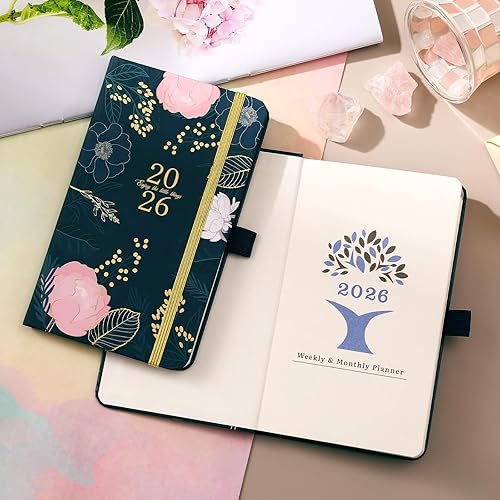 Miniatura 2 de Agenda 2026 – Agenda de bolsillo 2026, agenda semanal mensual 2026, 6.3 x 3.8 pulgadas, enero 2026 a diciembre 2026, bucle para bolígrafo, bolsillo