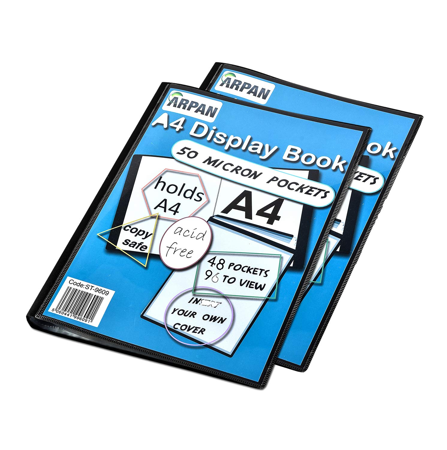 Display Book - 48 Pockets Presentation A4 Display Book Folder Folio - Black by Arpan (2)