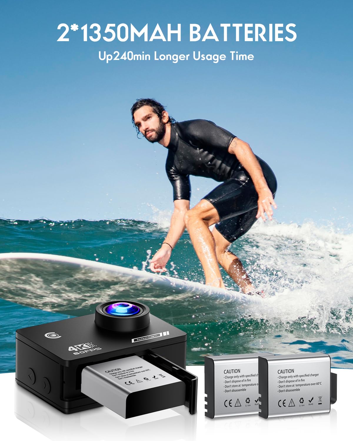 Amazon.com: Action Camera 4K30fps with 64G SD Card,HD Waterproof