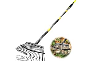 Adjustable Heavy Duty 32-Inch Garden Rake
