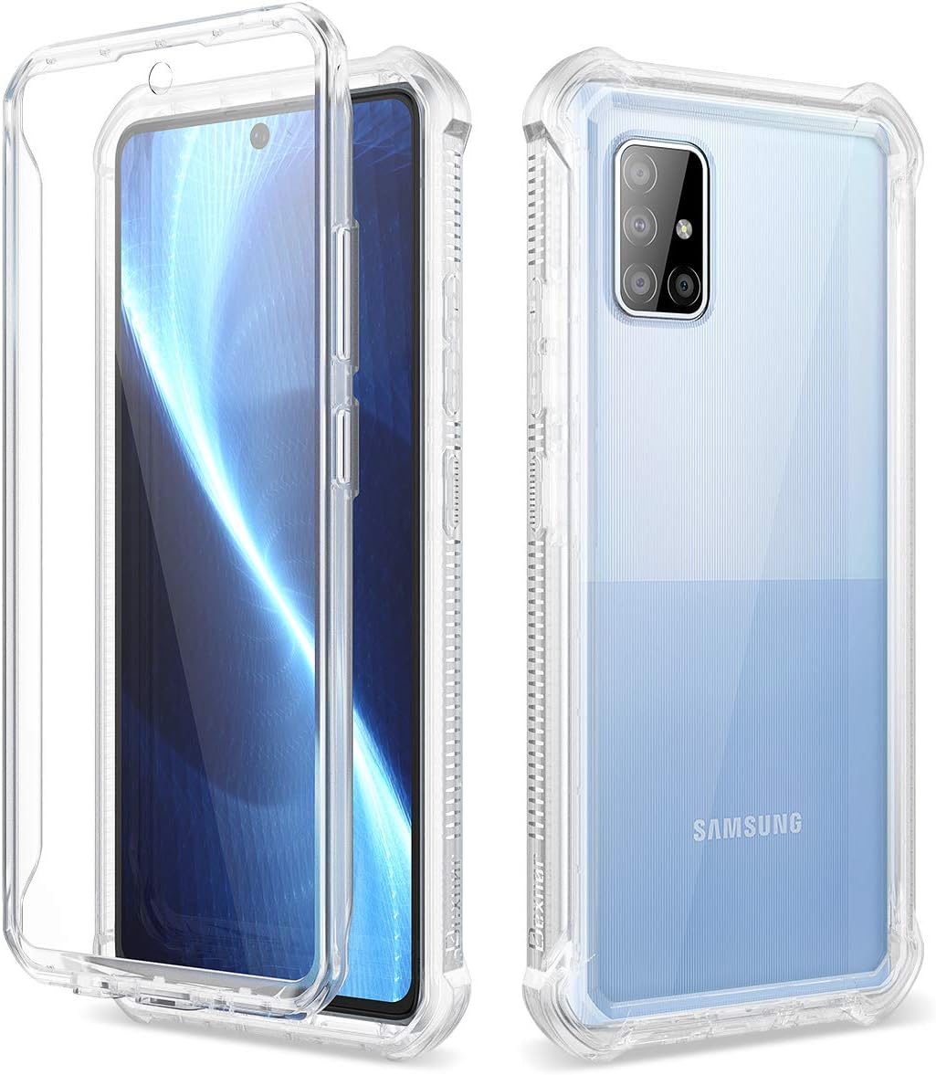 Dexnor for Galaxy A71 5G Case [NOT for 4G] with Screen Protector Clear Military Grade Rugged 360 Full Body Protective Shockproof Hard Cover Defender Heavy Duty Bumper for Samsung A71 5G - Translucent