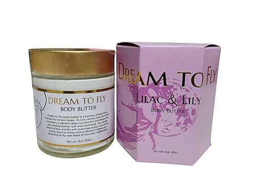 WFG WATERFALL GLEN SOAP COMPANY, LLC, Dream to Fly Manteca corporal, lila y lirio de los valles, manteca de karité, crema hidratante para todo el