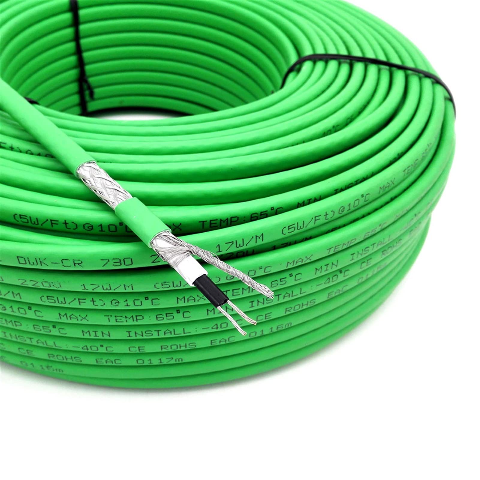 Cable anticongelante, Cable Calefactor 17W/m Autorregulable for Tuberías 110V-240V 10-30 Metros(95v to 130v,30 meters)