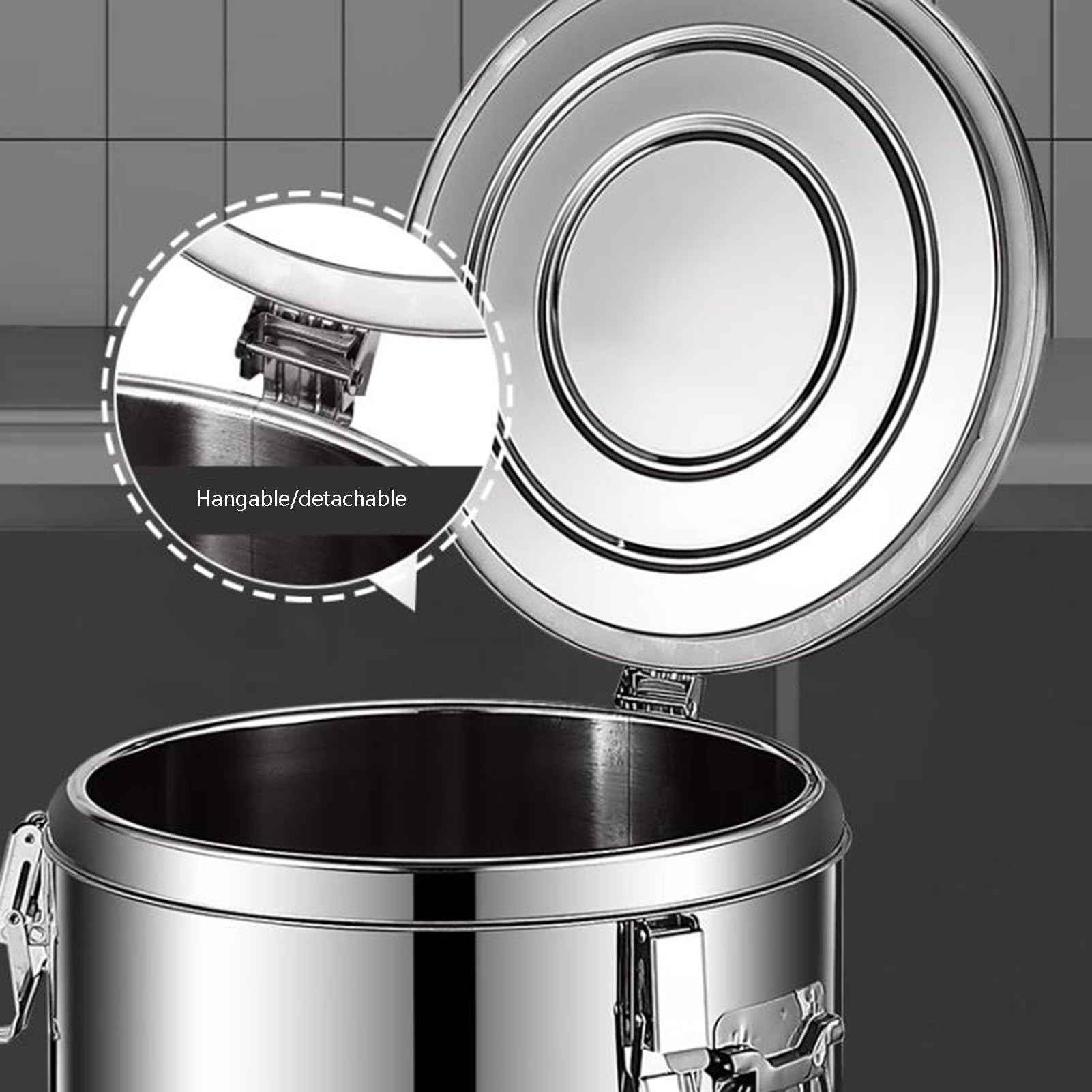 Contenedor aislado para transporte de alimentos, olla térmica con tapa para picnics y fiestas al aire libre, cubo sellado para alimentos fríos y calientes