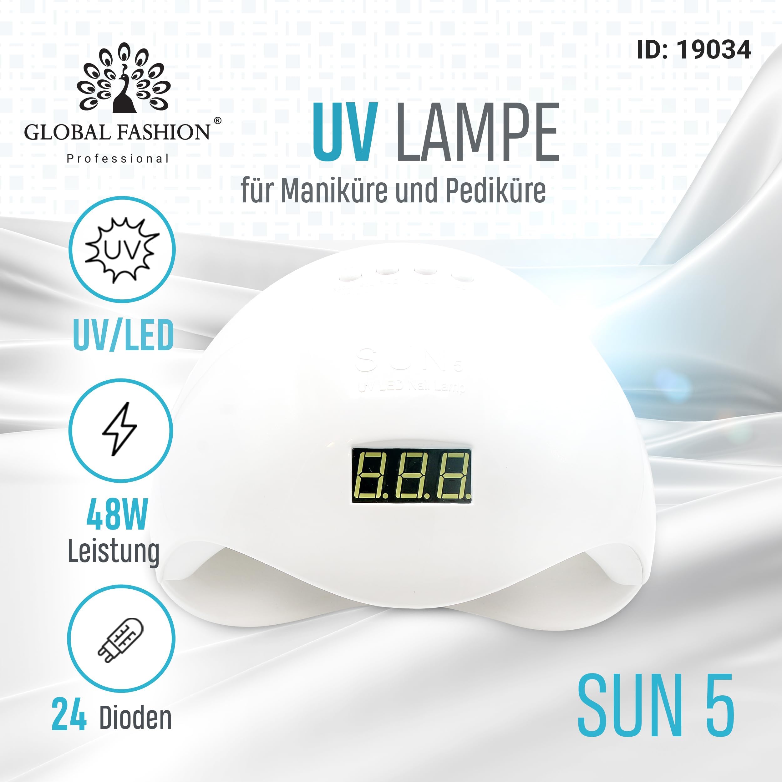 Professional UV LED Nail Lamp, Fast Curing Nail Dryer for Gel Polish with Auto Sensor 3 Timer Settings, Dual Light, 48W, 54W - Image 2