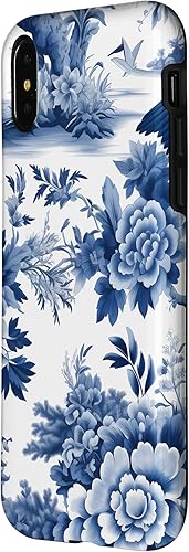Miniatura 8 de Funda clásica para iPhone 12 Pro Max Chinoiserie botánica con diseño de pájaro floral y azul