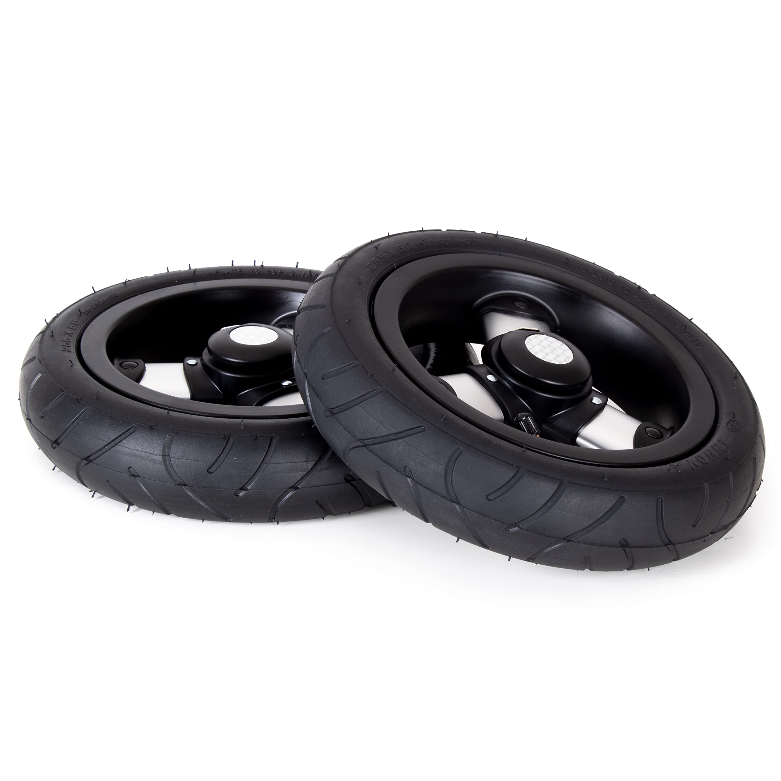 Produktbild von 2 Ersatzräder Für Kinderwagen Oder Einkaufswagen – 13,5cm & 15cm Durchmesser, 8mm Achse
