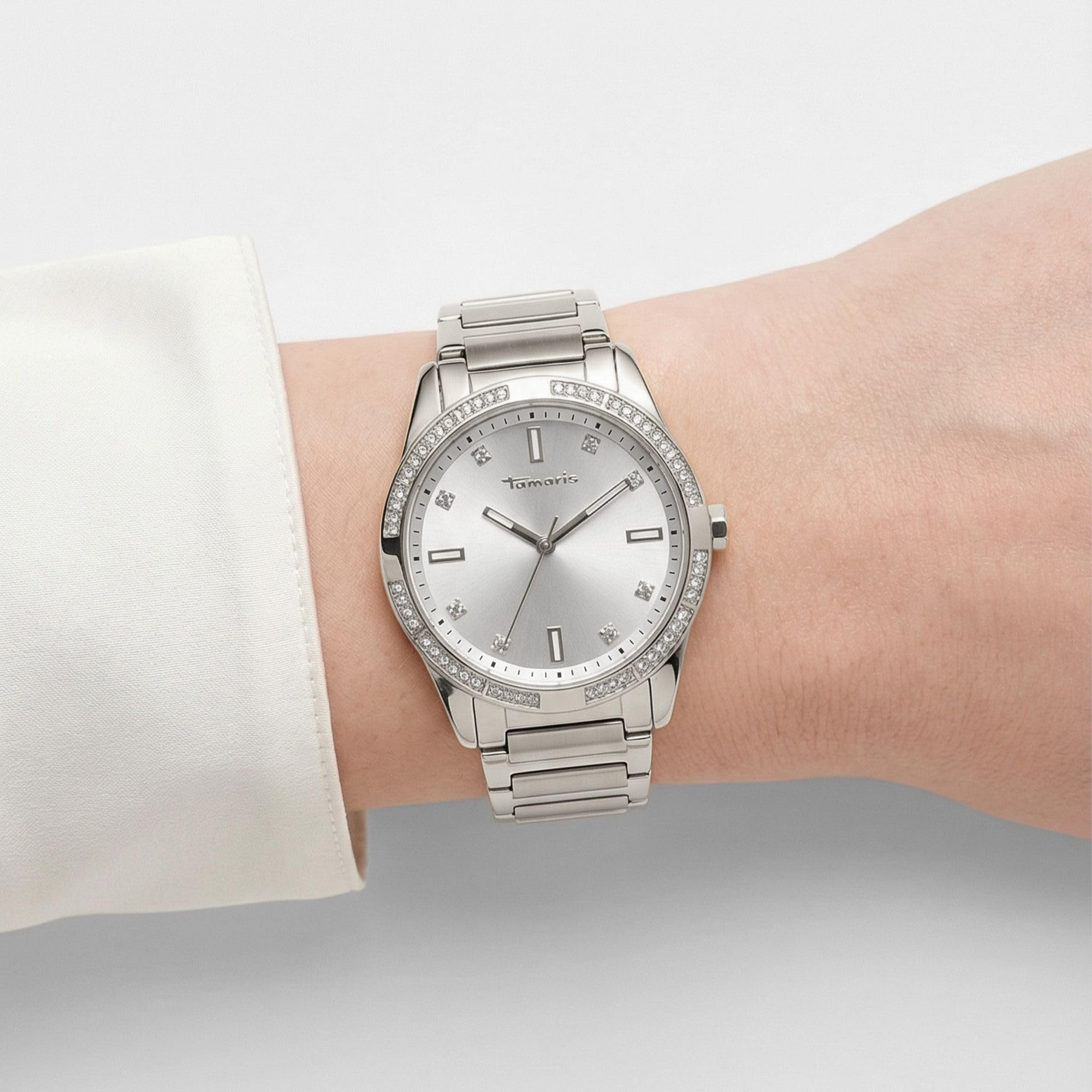 Tamaris Damen analog Quarz Uhr mit Edelstahl Armband