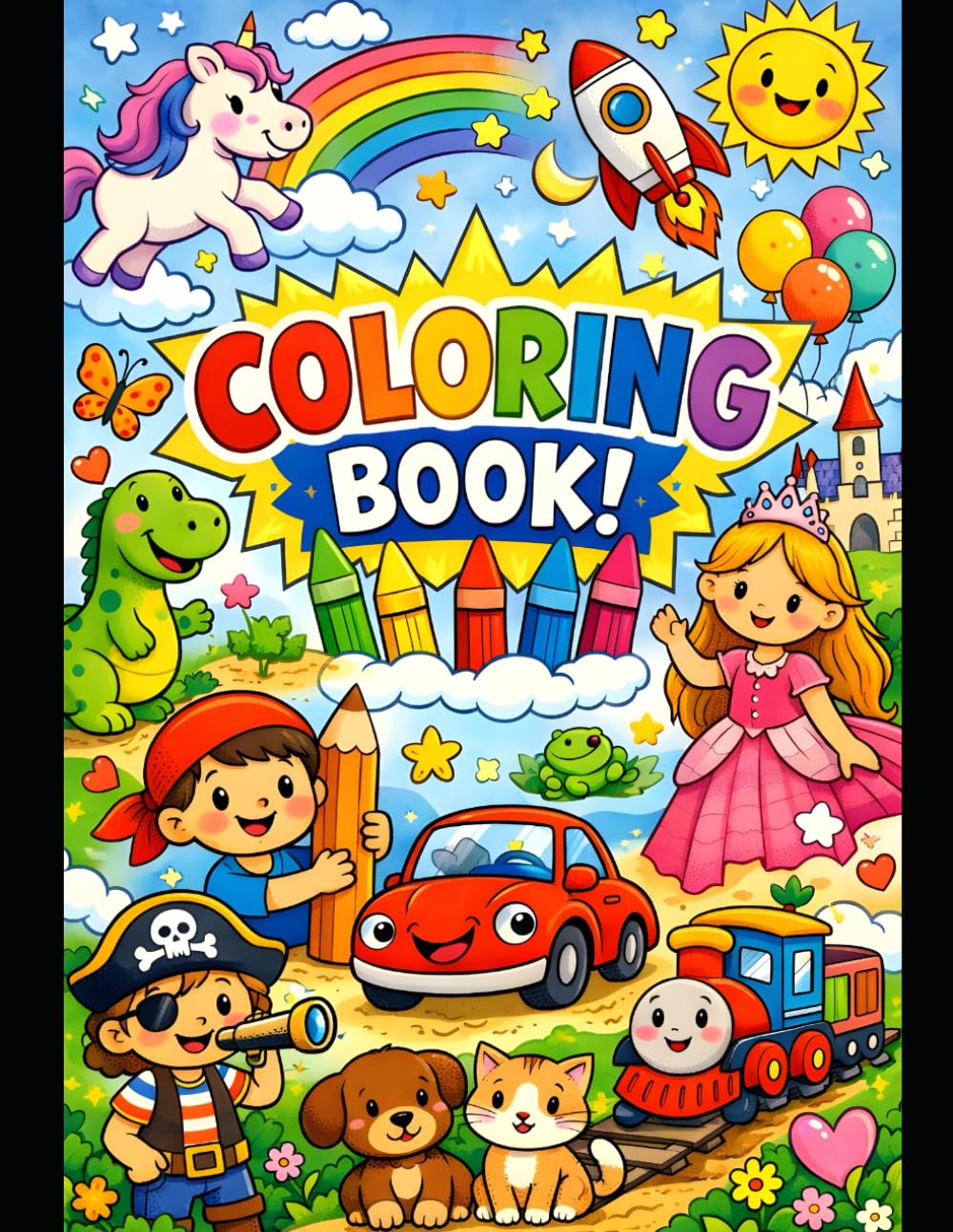 Cute Animals Coloring Book for Kids Ages 2–8: Fun and Easy Animal Coloring Pages for Toddlers & Preschoolers | Big Bold Designs to Boost Creativity and Learning