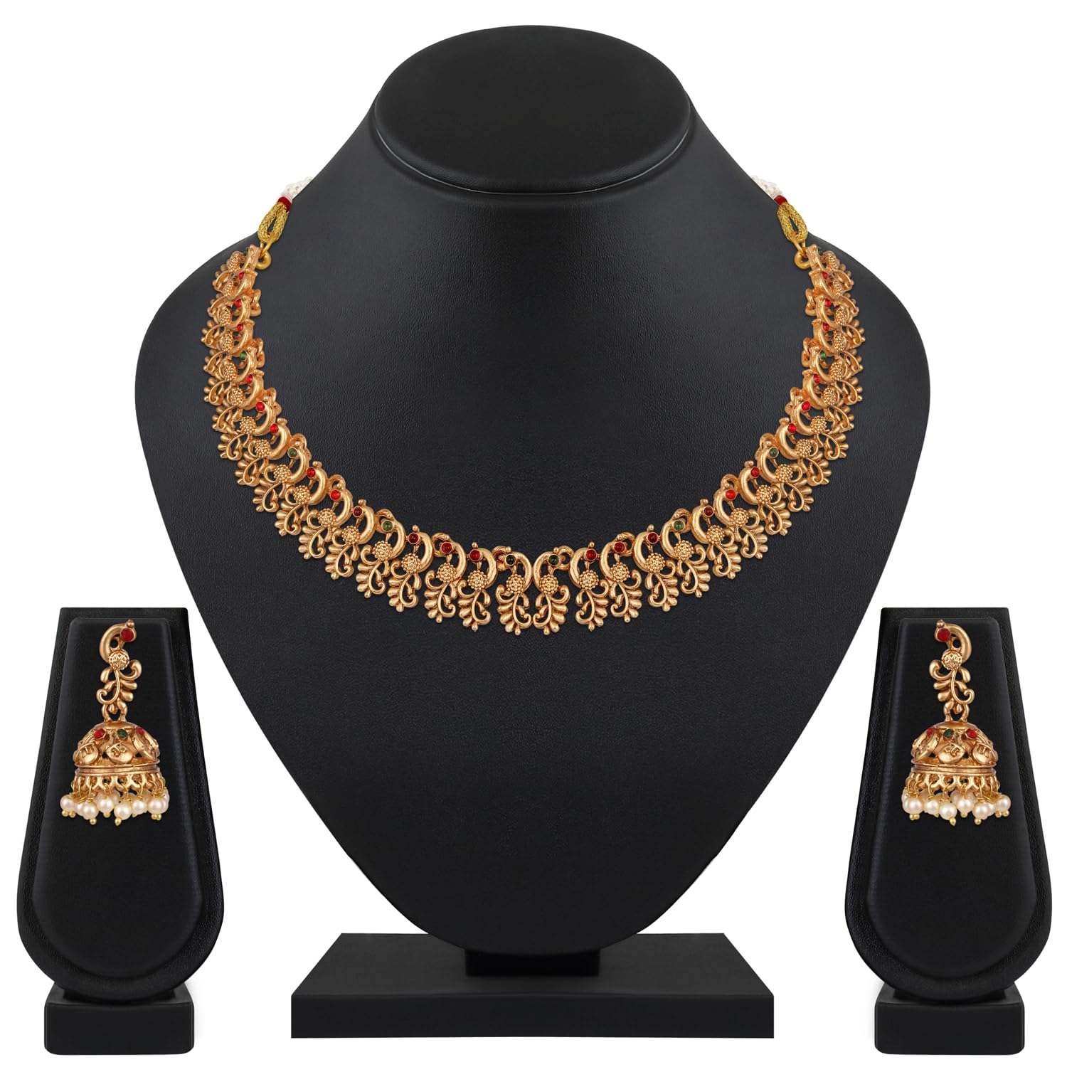 Shining Diva Fashion Latest Stylish Design Fancy Traditional Necklace Jewellery Set for Women (16781s) 3