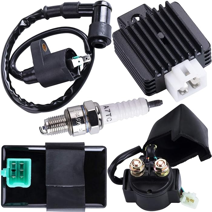Buy CNCMOTOK Ignition Coil 5PIN CDI Box Solenoid 4PIN Relay Voltage