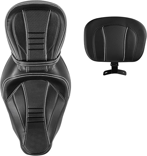 Miniatura 33 de TCT-MOTORPARTS Low-Profile Pillion 2-Up Seat Driver Passenger Seat & Rider Pad Fit For Harley Road Street Glide 2009-2023