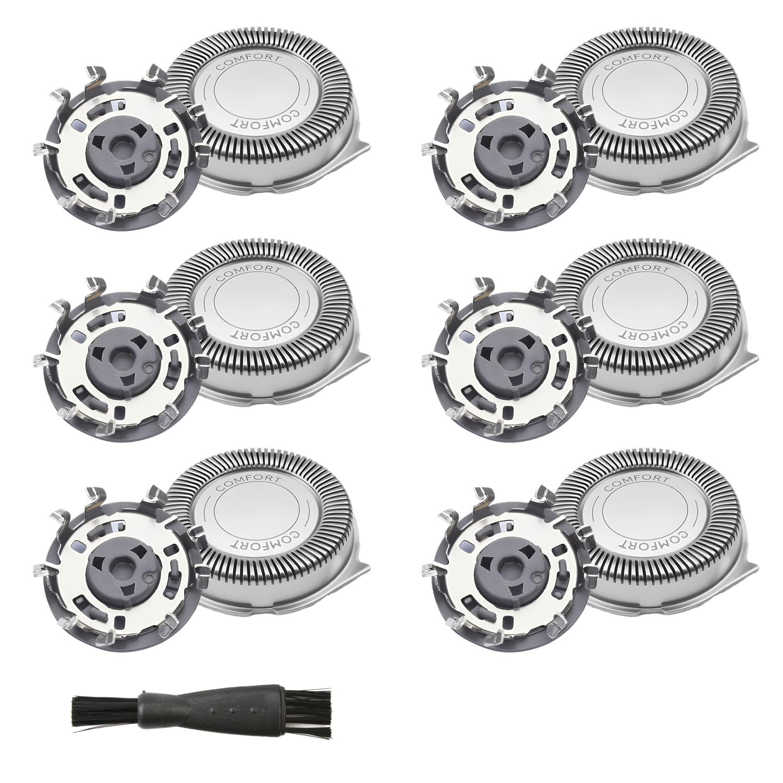 Set di 6 Testine di Rasatura di Ricambio Compatibili Con Philips Sh50/30 Serie 3000 2000 1000 Aquatouch At8xx At7xx Pt7xx, Spazzola per La Pulizia Accessori