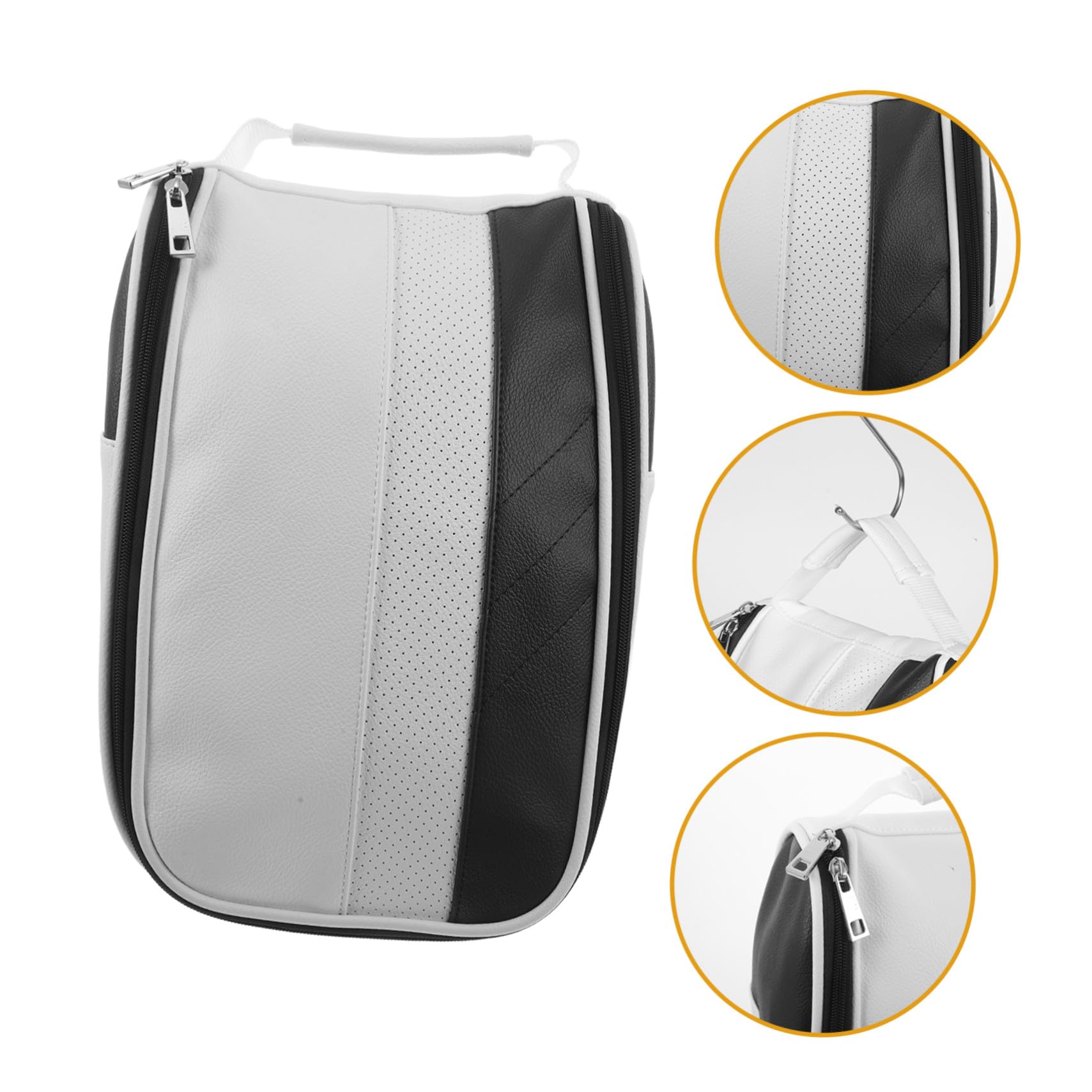 MAGICLULU Atmungsaktive Golfschuhtasche aus Kunstleder mit Reißverschluss Staubschutz und Tragegriff Kompakter Organizer für Golfschuhe für Outdoor Sport Reisen und Aufbewahrung