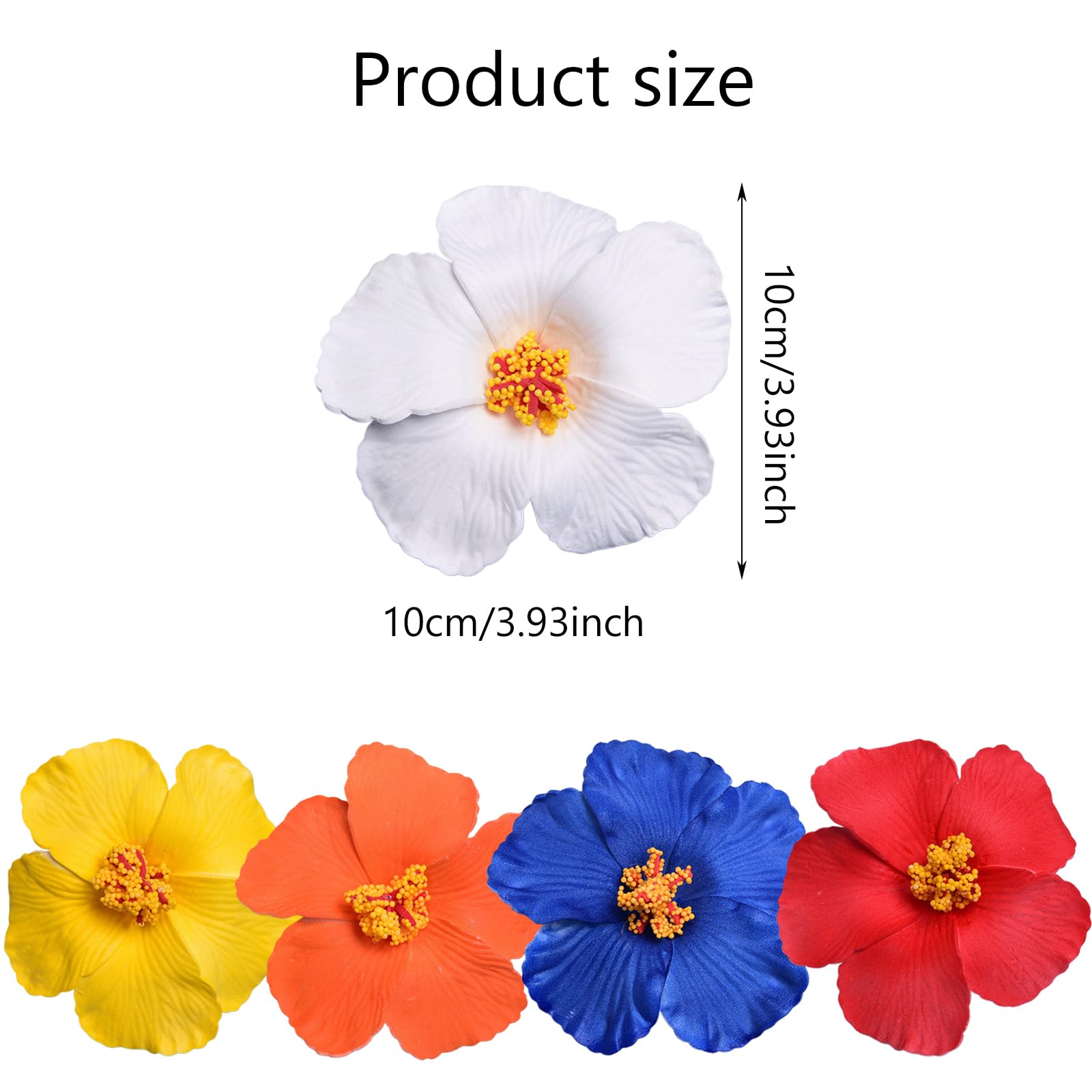 GWAWG 5Pcs Hawaiian Flower Clip for Women Tropical Flower Hair Decoration, Hibiscus Hair Clip - Image 2