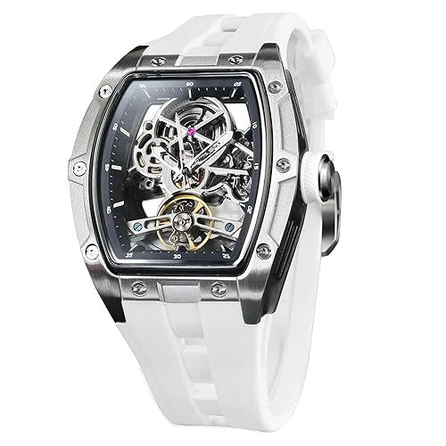 Men's Automatic Watch with Mechanical Movement, Skeleton Dial
