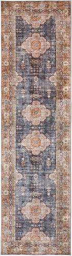 Miniatura 2 de Fashriend Twinkle - Alfombra de pasillo bohemia de 2 pies 6 pulgadas x 9 pies, alfombra de cachemira antideslizante, delgada, lavable a máquina,