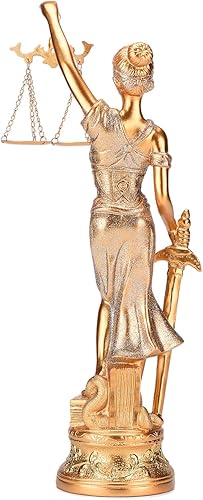 Miniatura 4 de BRABUD Estatua de resina para dama de la justicia, diosa griega romana de la justicia, 14.3 pulgadas de alto, estatua de ley, estantería de oficina,