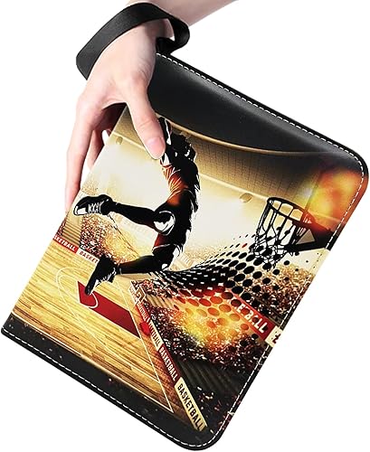 Miniatura 6 de Carpeta de tarjetas de baloncesto para 400 tarjetas, 4 bolsillos, 50 páginas, soporte de tarjetas de doble cara con cremallera, álbum de tarjetas de