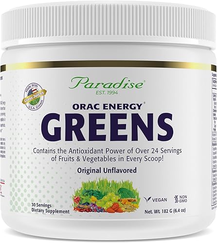 Miniatura 10 de Paradise Herbs ORAC Energy Greens Capsules, Keto, Paleo y Vegano, Sin Gluten, Sin OGM, 120 Cápsulas Vegetarianas