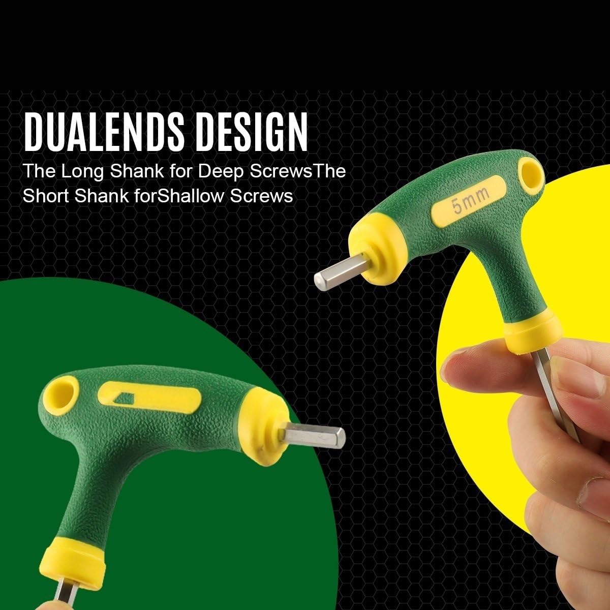 Llave Torque Juego de llaves hexagonales con mango en T 10 piezas, juegos portátiles estante almacenamiento, para reparación automóviles Carraca Reversible Dientes(10 pcs Torx-end)