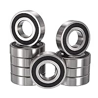 Vista 9 de R2-2RS Rodamientos de bolas de ranura profunda, ID 1/8" x DI 3/8" x Ancho 5/32" Rodamiento de bolas sellado de doble goma Pre-lubricado Acero cromo