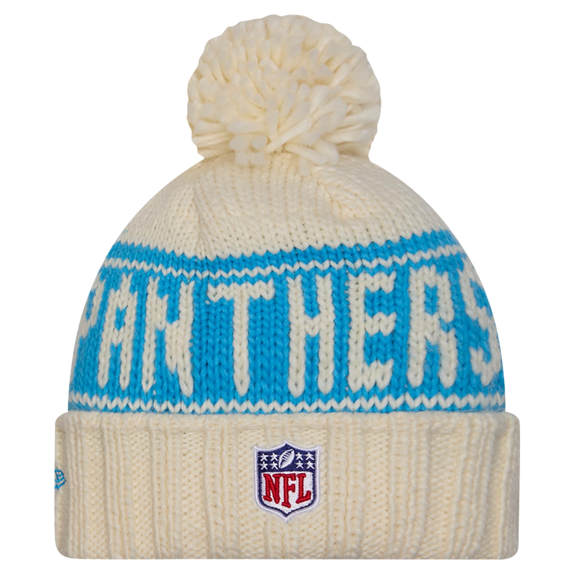 New Era Bonnet tricoté à revers avec pompon NFL 2024 pour femme