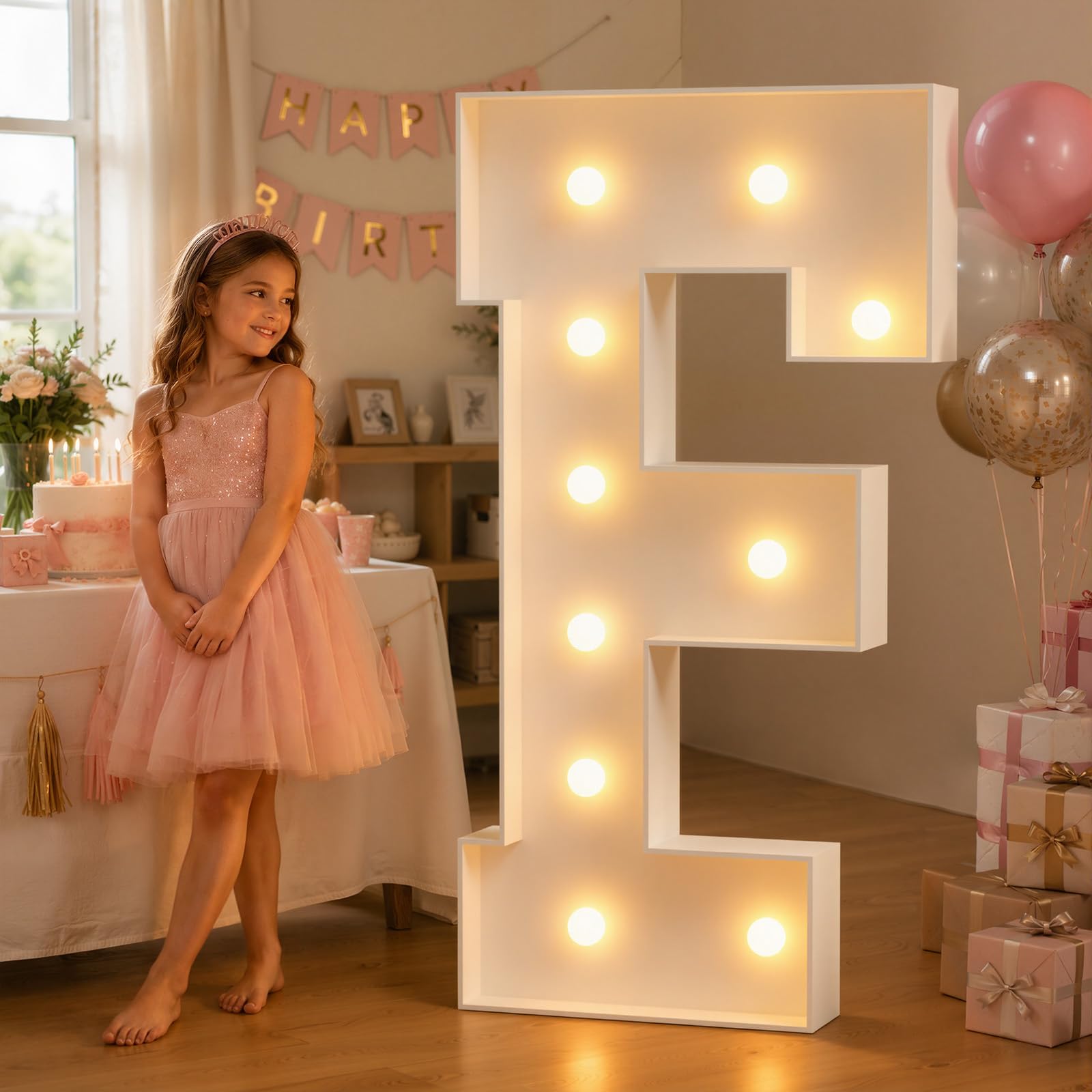 JoyMuse Marquee Letters 4 Feet Tall Big Light Up Letters F for Party Decor