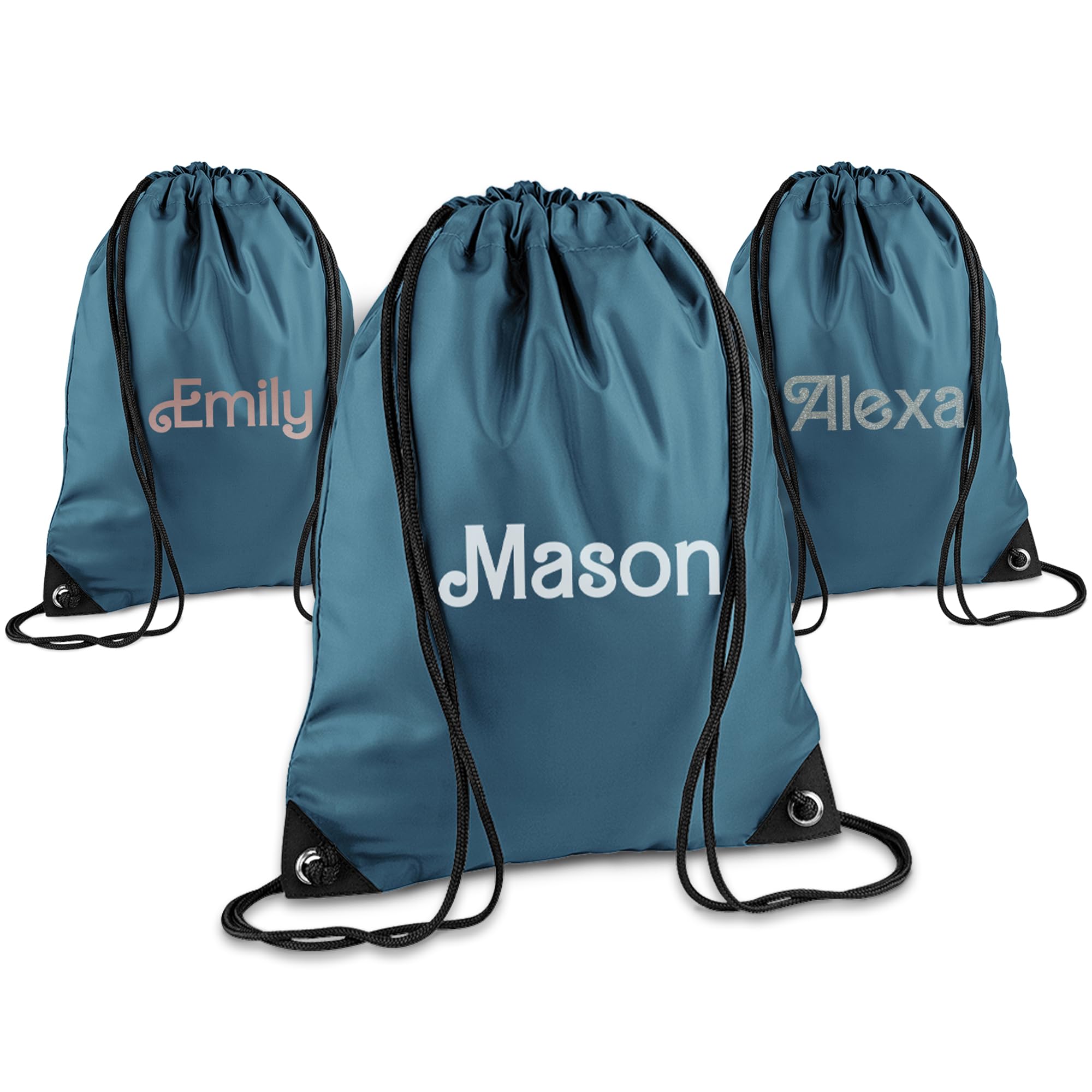 Print Maniacs Personalised Drawstring Bag for Kids Back to School PE Bag, Swim Bag with Name Ideal for Boys, Girls, Toddlers,and Primary School Students Perfect School Bag Airforce Blue