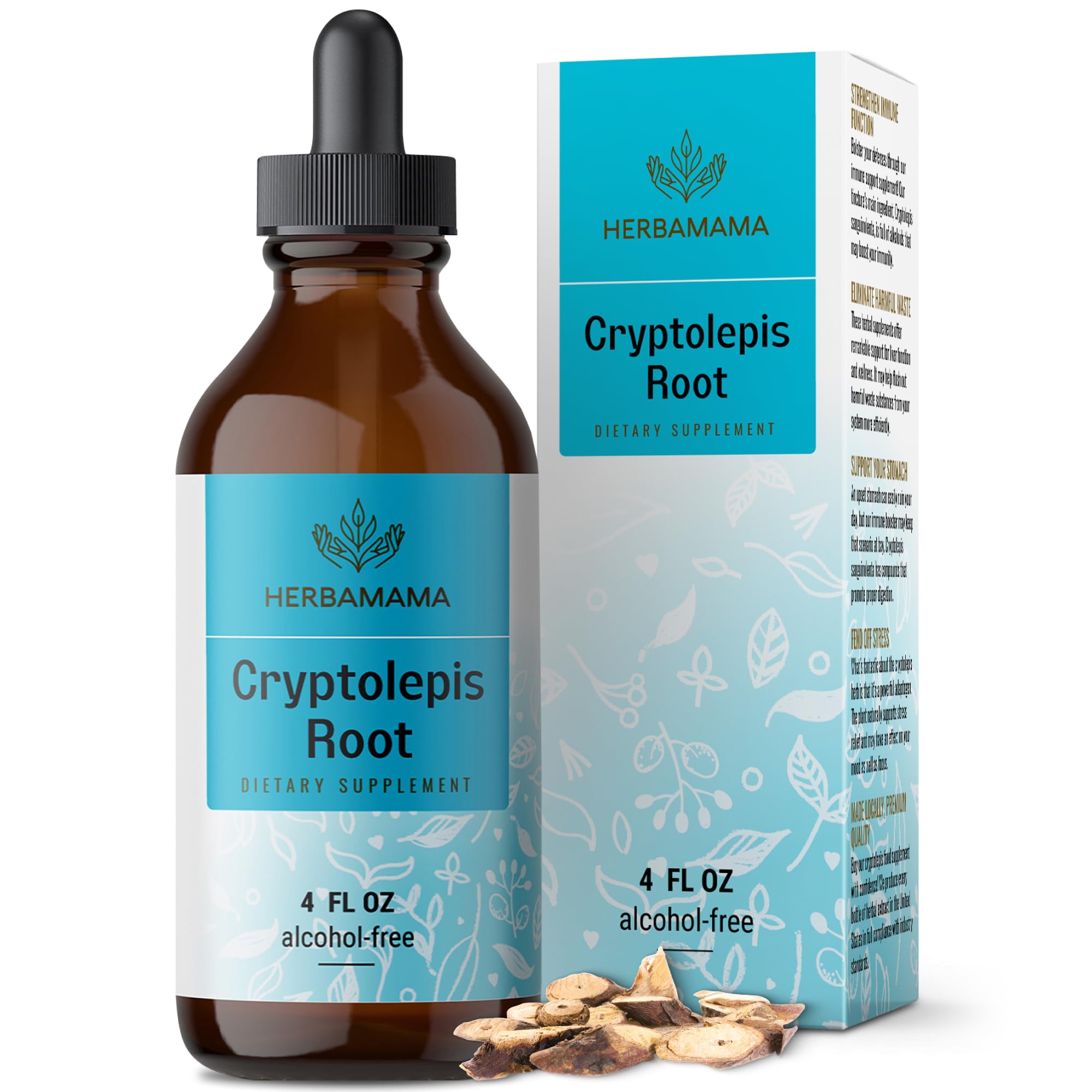 HERBAMAMA Cryptolepis Tincture - Vegan Cryptolepis Sanguinolenta Immune Support Supplement for Overall Detox - Non-GMO, Alcohol & Sugar-Free Immunity Drops