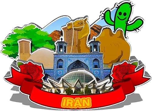 Imán de Irán para nevera de madera 3D, monumentos de viaje, coleccionables, recuerdos, decoración hecha a mano -659