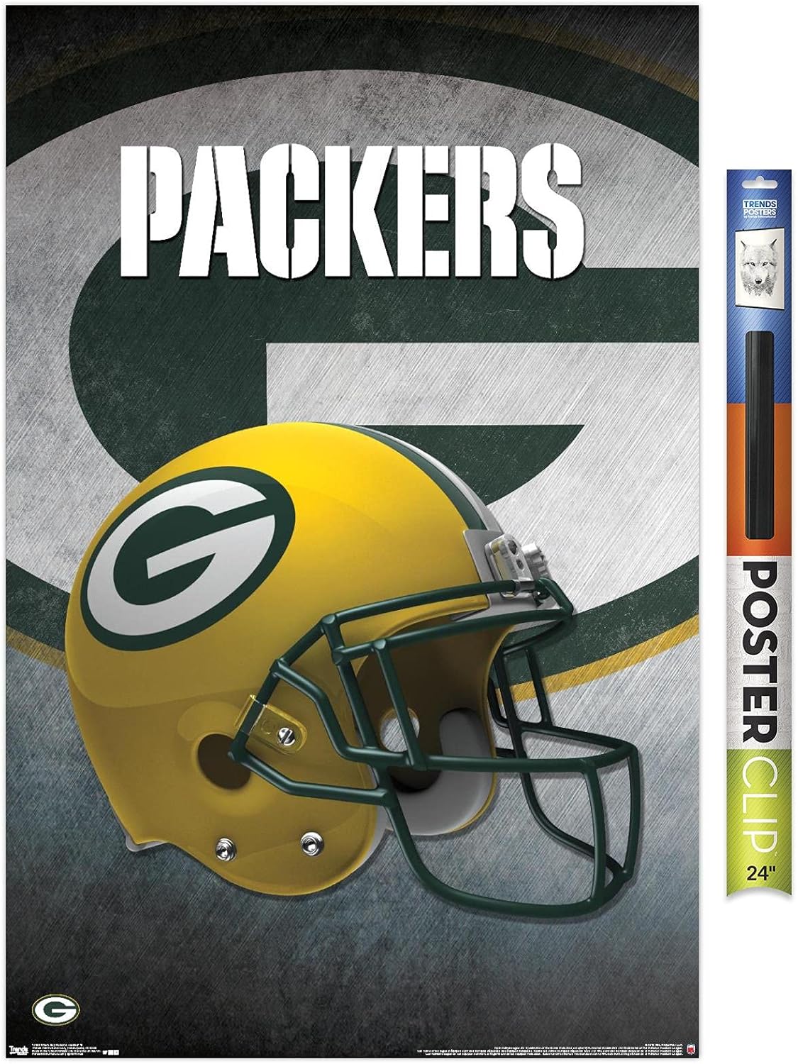 Trends International NFL Green Bay Packers - Helmet 16 Wall Poster, 22.375" x 34", Black Framed Version