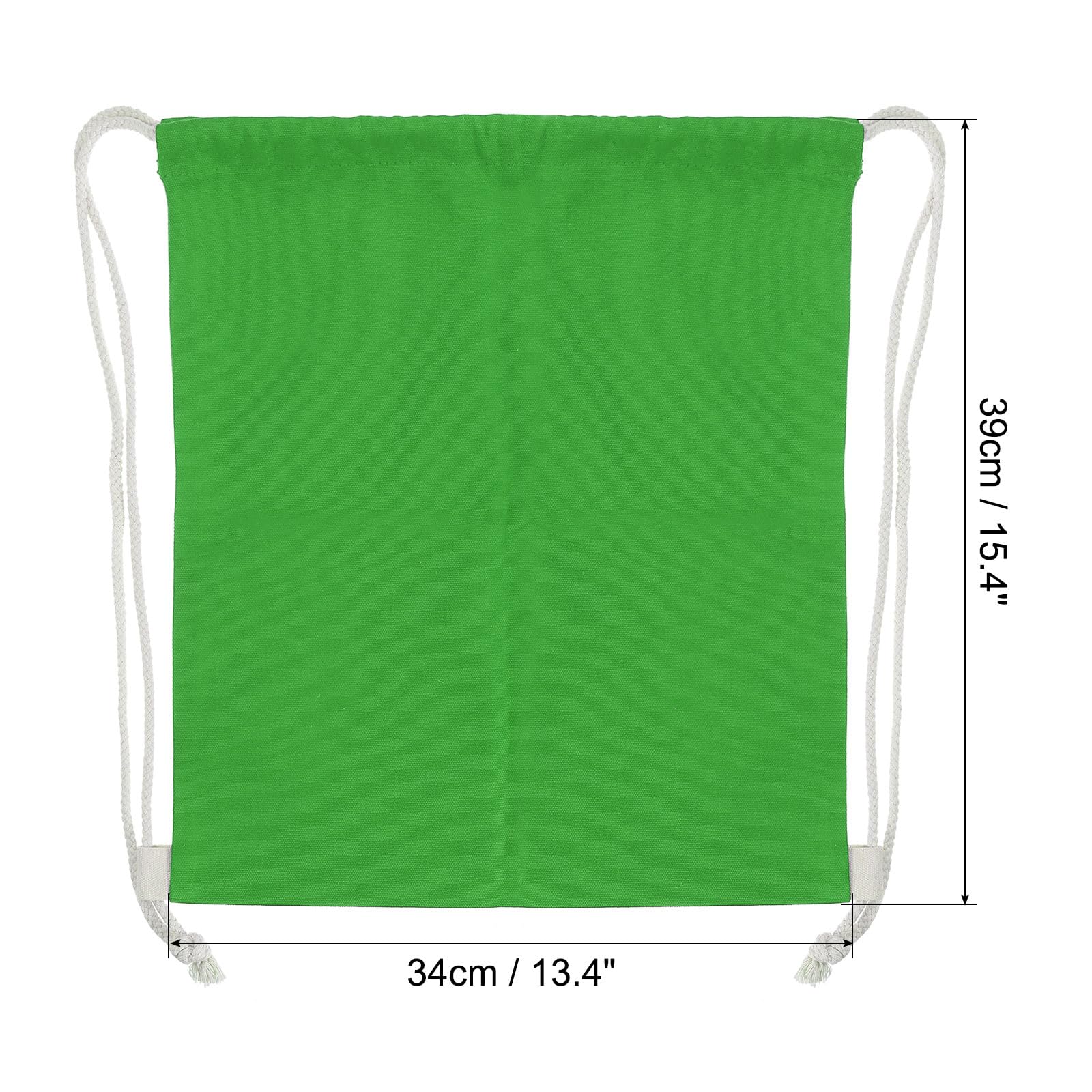 PATIKIL Cotton Drawstring Bags, Cotton Drawstring Backpack Foldable Sports Gym Bags for Women Men Gym Sports Trip Green - Image 2