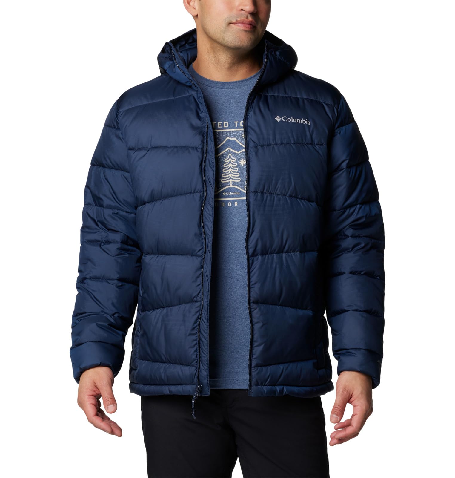 columbia Men Navy Blue Omni Heat Reflective FIVemile Butte II Hooded Jacket, L-picture-14