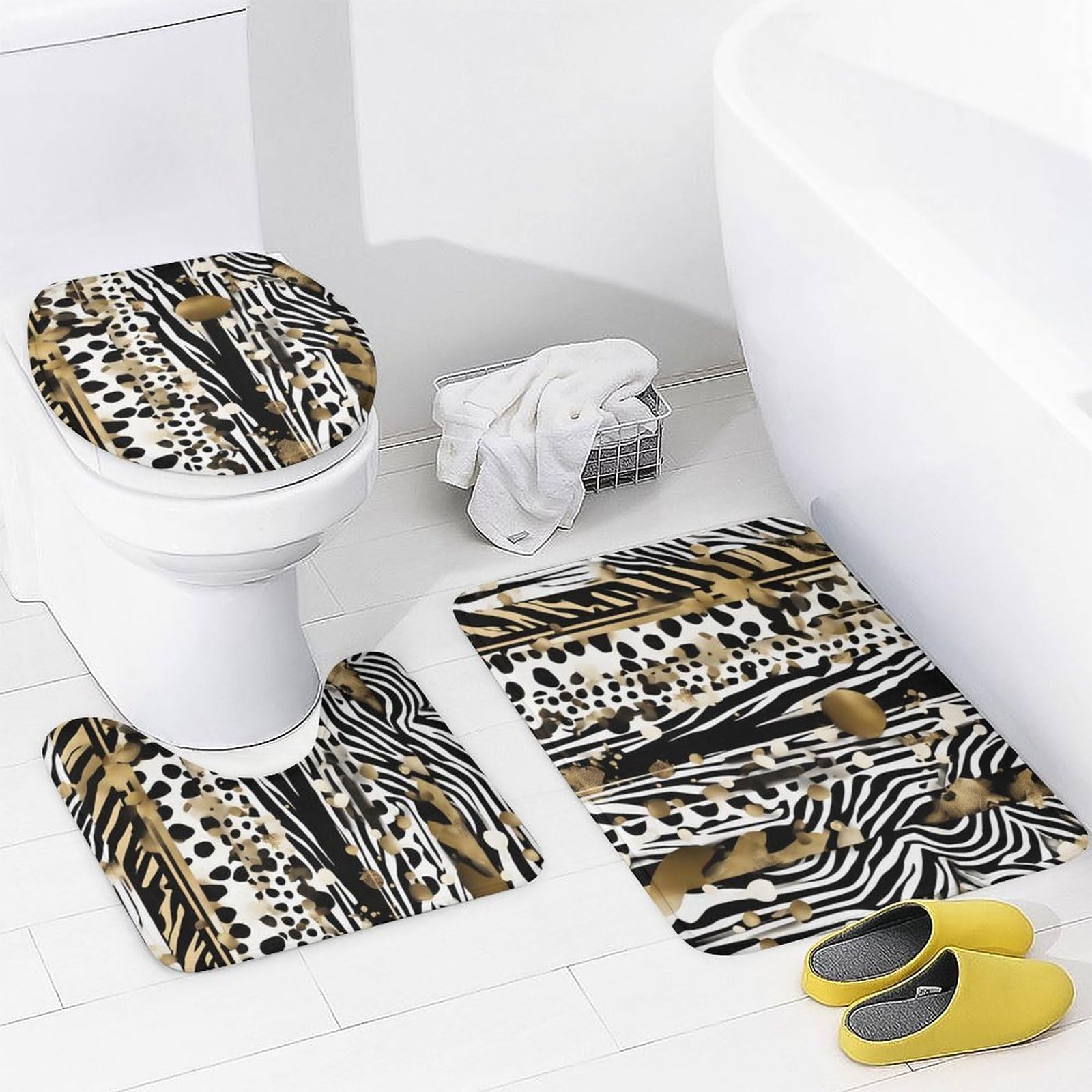 Duschvorhang Mit Leopardenmuster – Wasserdicht, 183x183 Cm, Aus Polyester, Mit 12 Haken